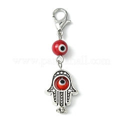 Handmade Evil Eye Lampwork Round Pendant Decorations&nbsp;HJEW-JM00745