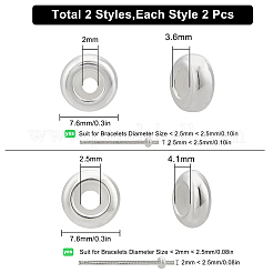 4 Pcs 2 Styles 925 Sterling Silver Spacer Beads&nbsp;STER-SC0001-01S