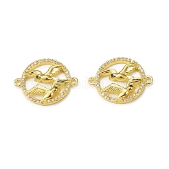 Brass Micro Pave Clear Cubic Zirconia Connector Charms&nbsp;KK-E068-VB294