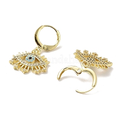 Real 18K Gold Plated Brass Dangle Leverback Earrings&nbsp;EJEW-L269-017G