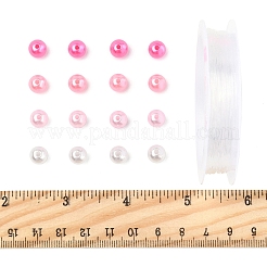 100Pcs 4 Colors Spray Painted ABS Plastic Imitation Pearl Beads&nbsp;OACR-FS0002-09A