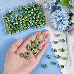 100Pcs Polymer Clay Pave Rhinestone Beads&nbsp;RB-OC0001-09