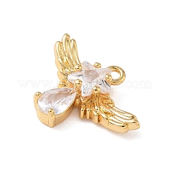Brass Micro Pave Cubic Zirconia Pendants&nbsp;KK-D024-16G