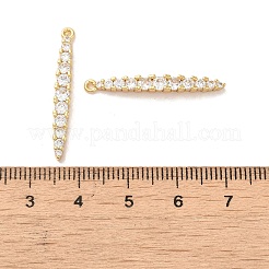 Brass Micro Pave Clear Cubic Zirconia Pendants&nbsp;KK-E098-03G