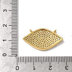 Horse Eye Rack Plating Brass Micro Pave Cubic Zirconia Charms&nbsp;KK-G504-05G