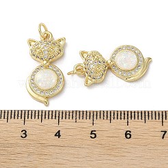 Brass Micro Pave Clear Cubic Zirconia Pendants&nbsp;KK-C045-12G