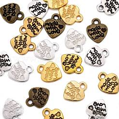 500Pcs 5 Styles Tibetan Style Alloy Charms&nbsp;TIBEP-LS0001-04