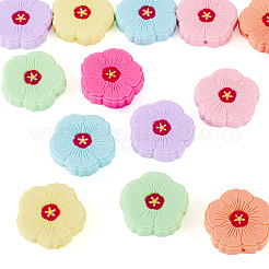 14Pcs 7 Colors Flower Food Grade Eco-Friendly Silicone Focal Beads&nbsp;SIL-TA0003-11