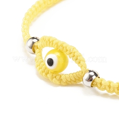 Lampwork Evil Eye Braided Bead Bracelet&nbsp;BJEW-JB07857-02