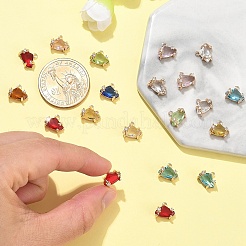 20Pcs Brass Micro Pave Cubic Zirconia with Glass Charms&nbsp;KK-YW0002-94