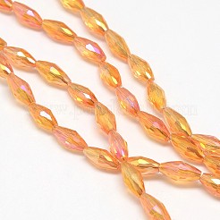 Electroplate Crystal Glass Rice Beads Strands&nbsp;X-EGLA-F042-A14
