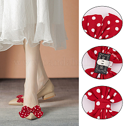 4Pcs 2 Colors Retro Polka Dot Pattern Polyester Bowknot Shoe Decorations&nbsp;FIND-GF0005-02