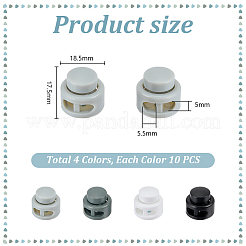 40Pcs 4 Colors Plastic Cord Locks&nbsp;FIND-PH0027-35