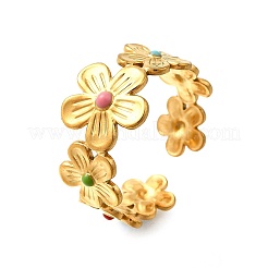 304 Stainless Steel Enamel Open Cuff Rings&nbsp;RJEW-M072-19G