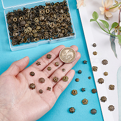 360Pcs 12 Styles Alloy & Iron Bead Caps Sets&nbsp;FIND-ME0001-39