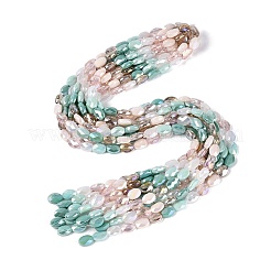 Electroplate Imitation Jade & Opaque & Transparent Glass Beads Strands&nbsp;X-EGLA-Q135-8x11MM-01C