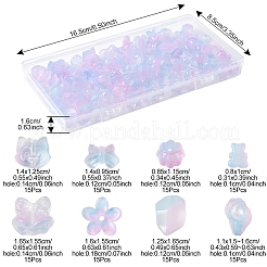 120Pcs 8 Styles Transparent Spray Paint Glass Beads&nbsp;GLAA-FS0002-26
