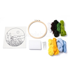 Mountain Scenery Hanging Painting Needle Felting Kit for Beginners&nbsp;DIY-WH0568-20