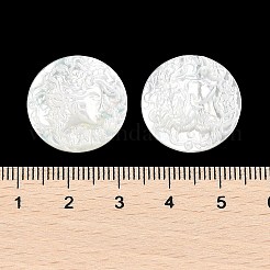 Natural White Shell Carved Cabochons&nbsp;SSHEL-I026-03B-06