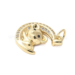 Brass Micro Pave Cubic Zirconia Pendants&nbsp;KK-D357-05B-G