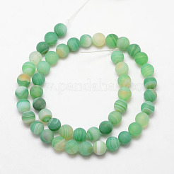 Natural Striped Agate/Banded Agate Bead Strands&nbsp;X-G-K166-12-8mm-01
