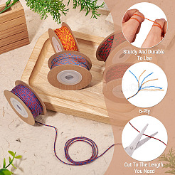 5 Rolls 5 Colors 20M 18-Ply Cotton Twisted Cord&nbsp;OCOR-TA0003-64B
