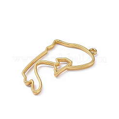 Zinc Alloy Open Back Bezel Pendants&nbsp;PALLOY-D580-05G-H