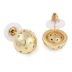 Brass Micro Pave Clear Cubic Zirconia Studs Earring for Women&nbsp;EJEW-S225-15G
