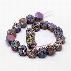 Electroplated Natural & Dyed Druzy Agate Bead Strands&nbsp;G-N0169-004J-03