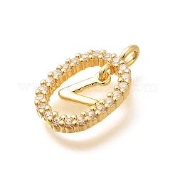 Brass Micro Pave Cubic Zirconia Pendants&nbsp;ZIRC-P123-01G-V01