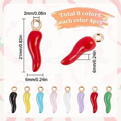 32Pcs 8 Colors Alloy Enamel Pendants&nbsp;ENAM-SC0004-87