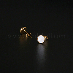 304 Stainless Steel Flat Round Stud Earrings&nbsp;HE4453-1