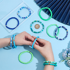 12Pcs 12 Color Polymer Clay Heishi Bead Stretch Bracelets Set with Plastic Beaded&nbsp;BJEW-PH01903