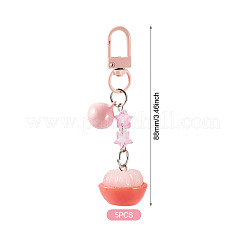 5Pcs Opaque Resin Fruit & Star Pendant Decorations&nbsp;AJEW-TADJ0001-01E