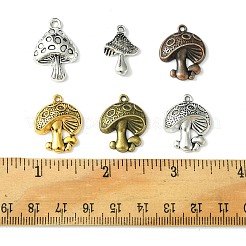 30Pcs 6 Styles Tibetan Style Alloy Mushroom Pendants&nbsp;TIBE-FS0001-14