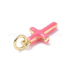 Real 18K Gold Plated Eco-Friendly Rack Plating Brass Enamel Pendants&nbsp;KK-F845-40G