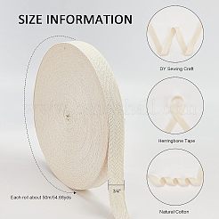 Cotton Cotton Twill Tape Ribbons&nbsp;OCOR-WH0057-30C-03