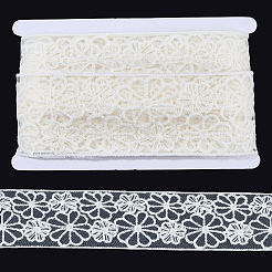 10Yards Polyester Embroidery Mesh Flower Lace Ribbon&nbsp;OCOR-GF0005-41C