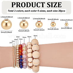 300Pcs 15 Styles Rack Plating Brass Beads&nbsp;KK-PH0011-42