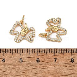 SHEGRACE Brass Micro Pave Clear Cubic Zirconia Charms&nbsp;XGRQ4S997-749G