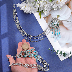 Ethnic Style Alloy Multilayer Shoe Decoration Chain with Tassel Charms&nbsp;DIY-WH20053-98