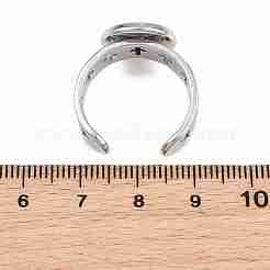 Hollow Cross 304 Stainless Steel Cuff Ring Components&nbsp;SA-CBA098D-02P-C