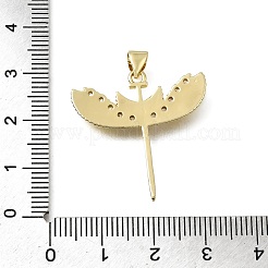 Brass Micro Pave Clear Cubic Zirconia Pendants&nbsp;CU-CBA108A-03G