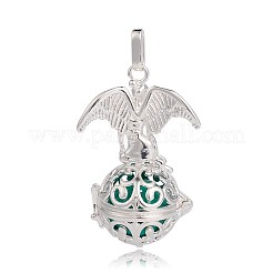 Silver Color Plated Brass Hollow Round Cage Pendants&nbsp;KK-J248-07S