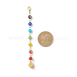 7 Chakra Handmade Lampwork Evil Eye Beaded Pendant Decorations&nbsp;HJEW-JM00796