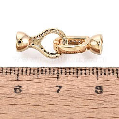 Brass Micro Pave Clear Cubic Zirconia Fold Over Clasps&nbsp;KK-Q074-15G