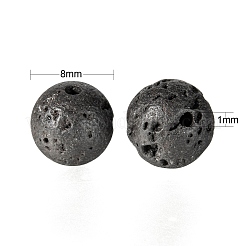 100Pcs 8mm Natural Lava Rock Beads Round Beads&nbsp;DIY-LS0002-43