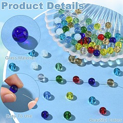218Pcs 10 Colors Transparent Glass Beads&nbsp;GLAA-YW0005-12