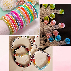 1400Pcs 28 Styles Spray Painted ABS Plastic Imitation Pearl Beads&nbsp;KY-SP0001-38
