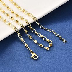 Brass Oval and Rondelle Link Chain Necklaces&nbsp;NJEW-M108-32G